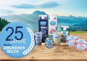 Gmundner Milch feiert 25 Jahre - Produkte mit 25 Jahre Jubiläumsbutton
